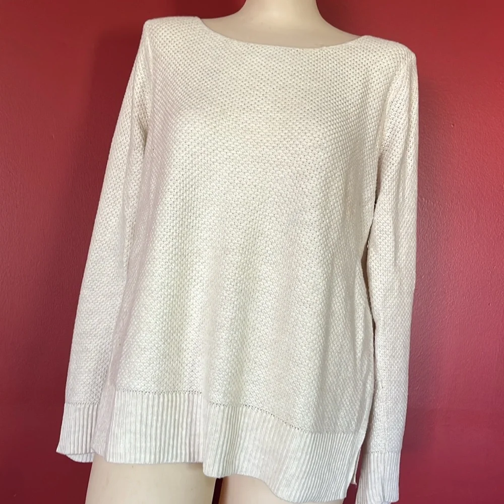 EUC Gap boat neck khaki knit light sweater - Picture 1 of 12